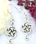 Sterling silver earrings with celtic knot work, fish hook fit