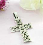Sterling silver cross pendant with twist pattern 