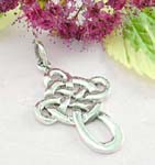 Sterling silver cross pendant design with circle celtic knot