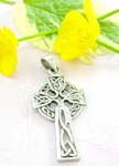 Sterling silver cross pendant design in celtic twisted eternal circle cross pattern 