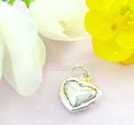 925 Sterling silver pendant design in plain double heart shape