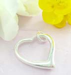 925 Sterling silver pendant cut-out with plain heart shape