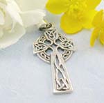 Sterling silver cross pendant with celtic knot work