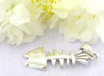 Sterling silver pendant with big head fish bone design