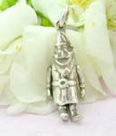 Sterling silver pendant with moveable shinning santa clauz