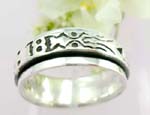 spinners man's wedding band finger ring with tattoo