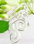wholesale 925 sterling silver jewellery from online jewelry fashion wholesaler - Sterling silver ring with fan shape and spiral for morden ladies  