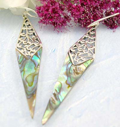 costume jewelry gift supplier online sterling silver earrings with flat diamond shaped decor 