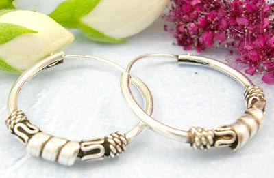 Online shopping discount wholesale costume jewelry catalog sterling silver earring hoop with curve line pattern 