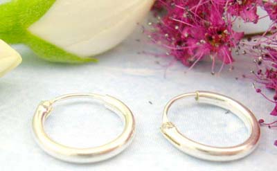 Discount shopping site cheap gift jewellery of plain sterling silver earring hoop 