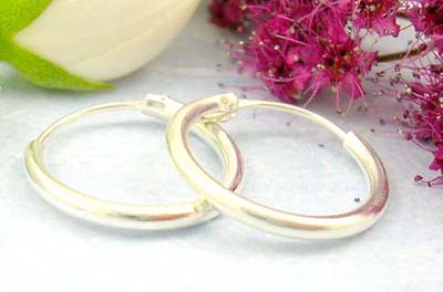 Discount catalog shopping mall discount jewelry of thick plain sterling silver earring hoop 