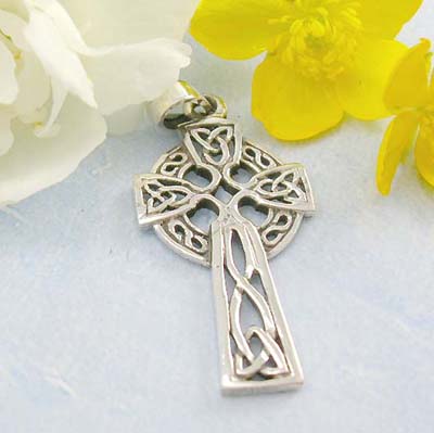 Online fashion 925 stamped sterling silver jewelry  catalog sterling silver cross pendant with celtic knot work  
