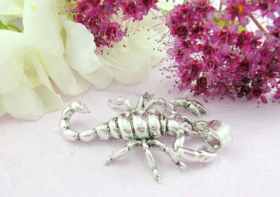 Silver jewelry catalog online sterling silver pendant with carved-out scorpio design          